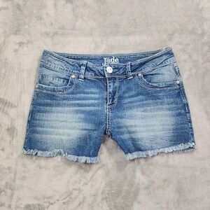 Jade Jeans Shorts Womens 9/10 Blue Cutoff Denim Stretch Frayed Hem Casual Faded‎